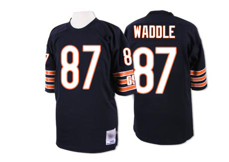 Chicago Bears Authentic Navy Blue Men Tom Waddle Home Jersey NFL Football 87 Throwback